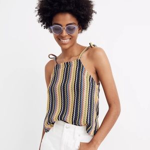 Madewell Texture & Thread Tie-Shoulder Tank Top in Rainbow Crochet S